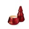 Portobello Glass Tree Candle Large Red Sculpted Scented Candle for Christmas 8.5 in H x 4.25 in L x 4.25 in W